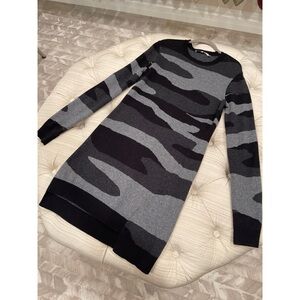 Pam & Gela Women's Camouflage Marino Wool and Cotton Sweater Dress